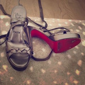Christian Louboutin gunmetal sexy sandals